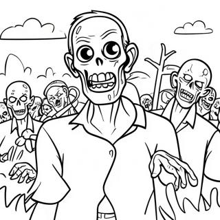 Scene De Zombie Effrayante Page A Colorier 55772-46382