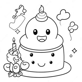 Page A Colorier De Gateau Danniversaire Mignon 55812-46414