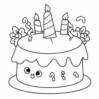 Page A Colorier De Gateau Danniversaire Mignon 55812-46416