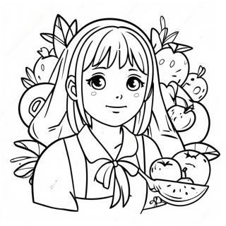 Page A Colorier De Tohru Honda Avec Des Fruits 55862-46445