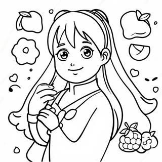 Page A Colorier De Tohru Honda Avec Des Fruits 55862-46447