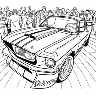 Voiture De Course Mustang Pages À Colorier