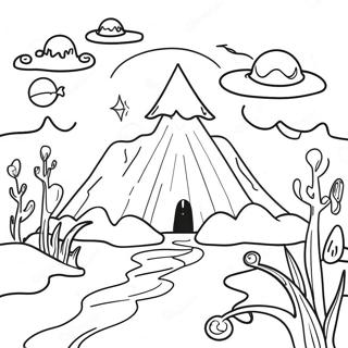 Page A Colorier Paysage De Dreamcore Surrealiste 55952-46525