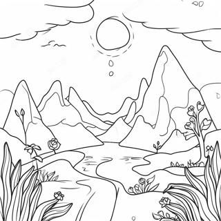 Page A Colorier Paysage De Dreamcore Surrealiste 55952-46528