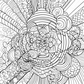 Page A Colorier De Motifs Geometriques Op Art 56001-46566