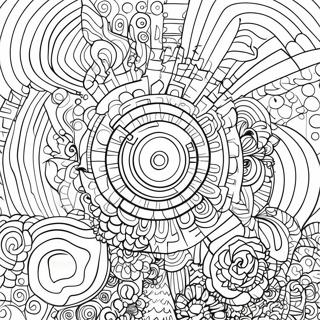 Page A Colorier De Motifs Geometriques Op Art 56001-46568