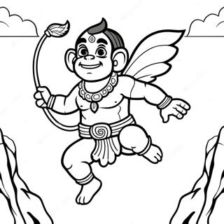 Page A Colorier De Hanuman Volant Avec Une Montagne 56012-46582