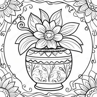 Page A Colorier De Design Floral En Poterie Talavera 56021-46573