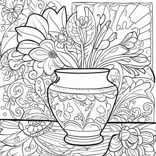 Page A Colorier De Design Floral En Poterie Talavera 56021-46575