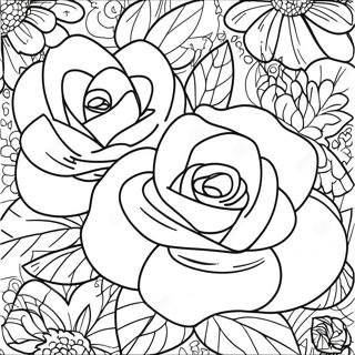 Page A Colorier De Roses Pour Adultes 56041-46595