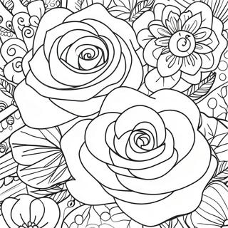 Page A Colorier De Roses Pour Adultes 56041-46596