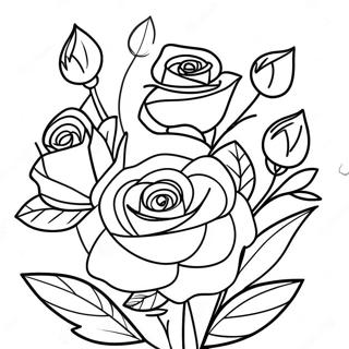 Page A Colorier De Bouquet De Roses Elegant 56042-46605