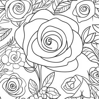 Page A Colorier De Bouquet De Roses Elegant 56042-46606