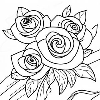 Page A Colorier De Bouquet De Roses Elegant 56042-46607