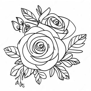 Page A Colorier De Bouquet De Roses Elegant 56042-46608