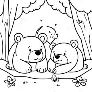 Page A Colorier De Mignons Ours En Hibernation 5604-4480