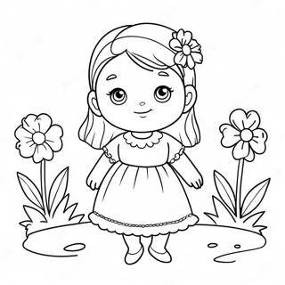 Page A Colorier De Mignonne Isabella Avec Des Fleurs 56072-46622