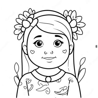 Page A Colorier De Mignonne Isabella Avec Des Fleurs 56072-46623