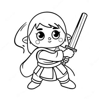 Page A Colorier De Jeune Jedi Mignon En Action 56352-46849