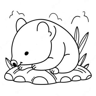 Page A Colorier De Wombat Mignon En Train De Dormir 56382-46866