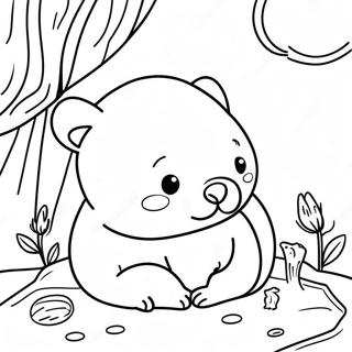 Page A Colorier De Wombat Mignon En Train De Dormir 56382-46868