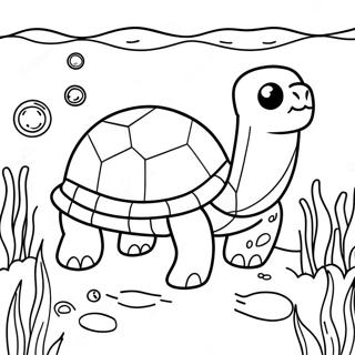 Page A Colorier De Tortue Minecraft Mignonne En Train De Nager 56392-46881