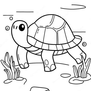 Page A Colorier De Tortue Minecraft Mignonne En Train De Nager 56392-46883