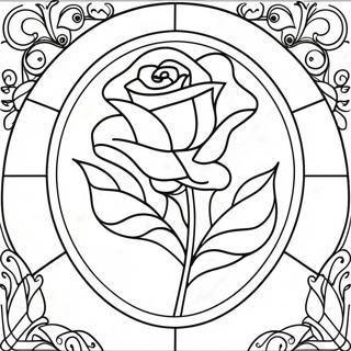 Page A Colorier De La Rose En Vitrail De La Belle Et La Bete 56411-46890