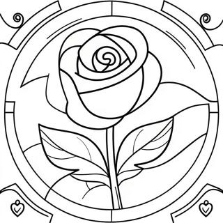 Page A Colorier De La Rose En Vitrail De La Belle Et La Bete 56411-46892