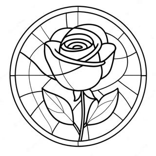 Page A Colorier De La Rose En Vitrail Elegante 56412-46900