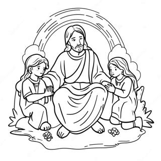 Page A Colorier Jesus Avec Des Enfants 56552-47009