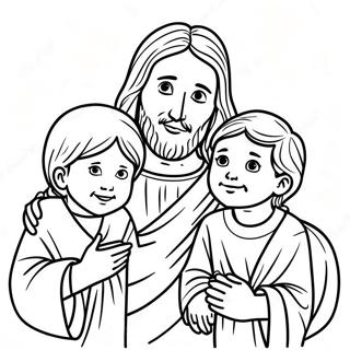 Page A Colorier Jesus Avec Des Enfants 56552-47010