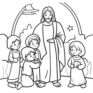 Page A Colorier Jesus Avec Des Enfants 56552-47011