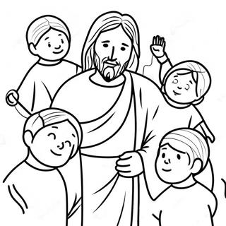 Page A Colorier Jesus Avec Des Enfants 56552-47012