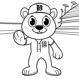 Page A Colorier De La Mascotte Des Tigers De Detroit 56602-47054