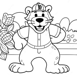 Page A Colorier De La Mascotte Des Tigers De Detroit 56602-47056