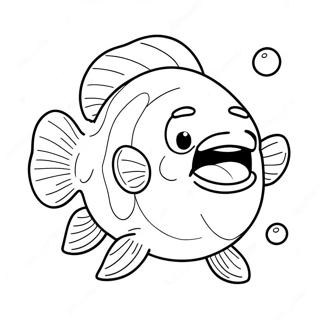 Page A Colorier Poisson Blob Amusant En Train De Nager 56712-47134