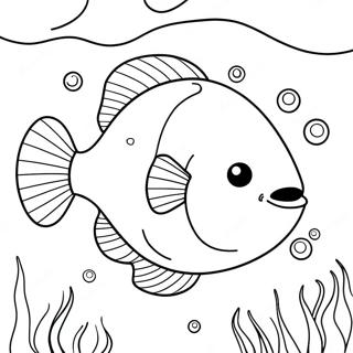 Page A Colorier Poisson Blob Amusant En Train De Nager 56712-47135