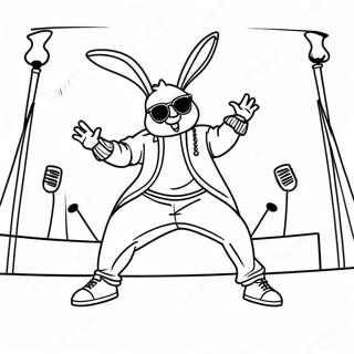 Page A Colorier De Mauvais Lapin En Performance Sur Scene 5674-4533