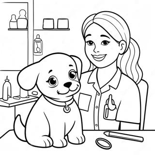 Page A Colorier Dun Technicien Veterinaire Soccupant Dun Chiot 56791-47186