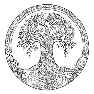 Arbre De Vie Unique Pour Adultes Pages À Colorier