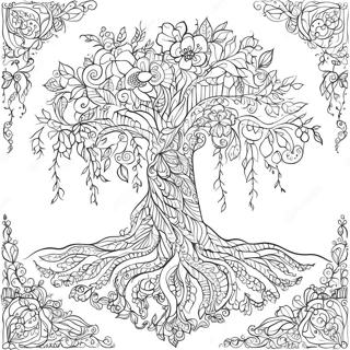 Arbre De Vie Unique Pour Adultes Pages À Colorier