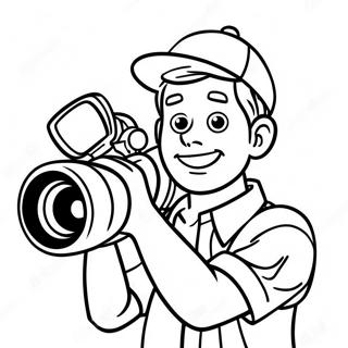 Page A Colorier Dun Cameraman Excite Avec Une Camera 5694-4560