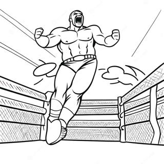 Page A Colorier De Lutteur Wwe Detaille Sautant Sur Un Adversaire 57002-47365