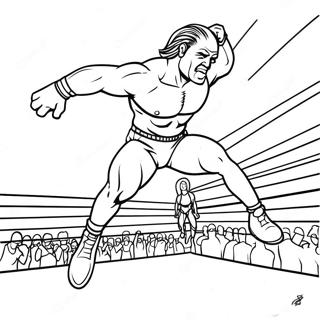 Page A Colorier De Lutteur Wwe Detaille Sautant Sur Un Adversaire 57002-47367