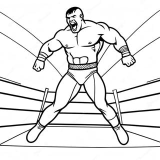 Page A Colorier De Lutteur Wwe Detaille Sautant Sur Un Adversaire 57002-47368