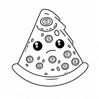 Page A Colorier De Pizza Mignonne Avec De Grands Yeux 57023-47370