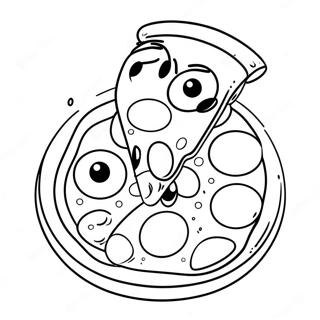 Page A Colorier De Pizza Mignonne Avec De Grands Yeux 57023-47371