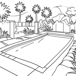 Page A Colorier Dune Scene De Piscine Coloree 5703-4563