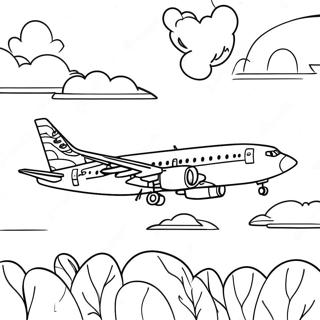 Page A Colorier Dun Avion De Southwest Airlines En Vol 57163-47486